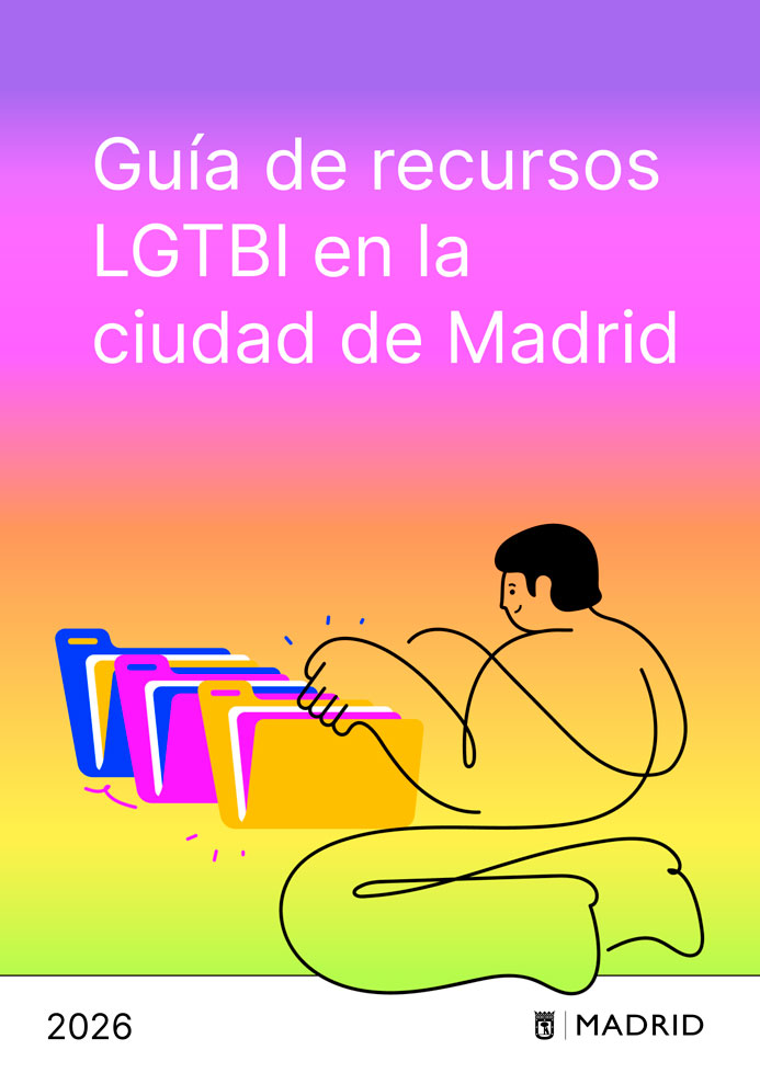 portada guía con título, muestra persona buscando en carpetas clasificadoras